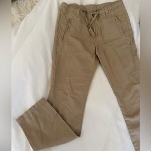 Kids Linen Blend Tan Pants